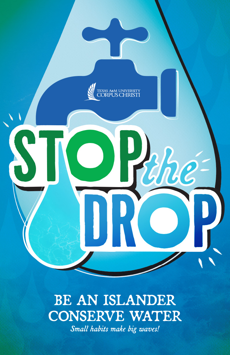Stop the Drop water conservation poster