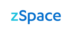 the letters "zSpace" in blue sans serif typeface