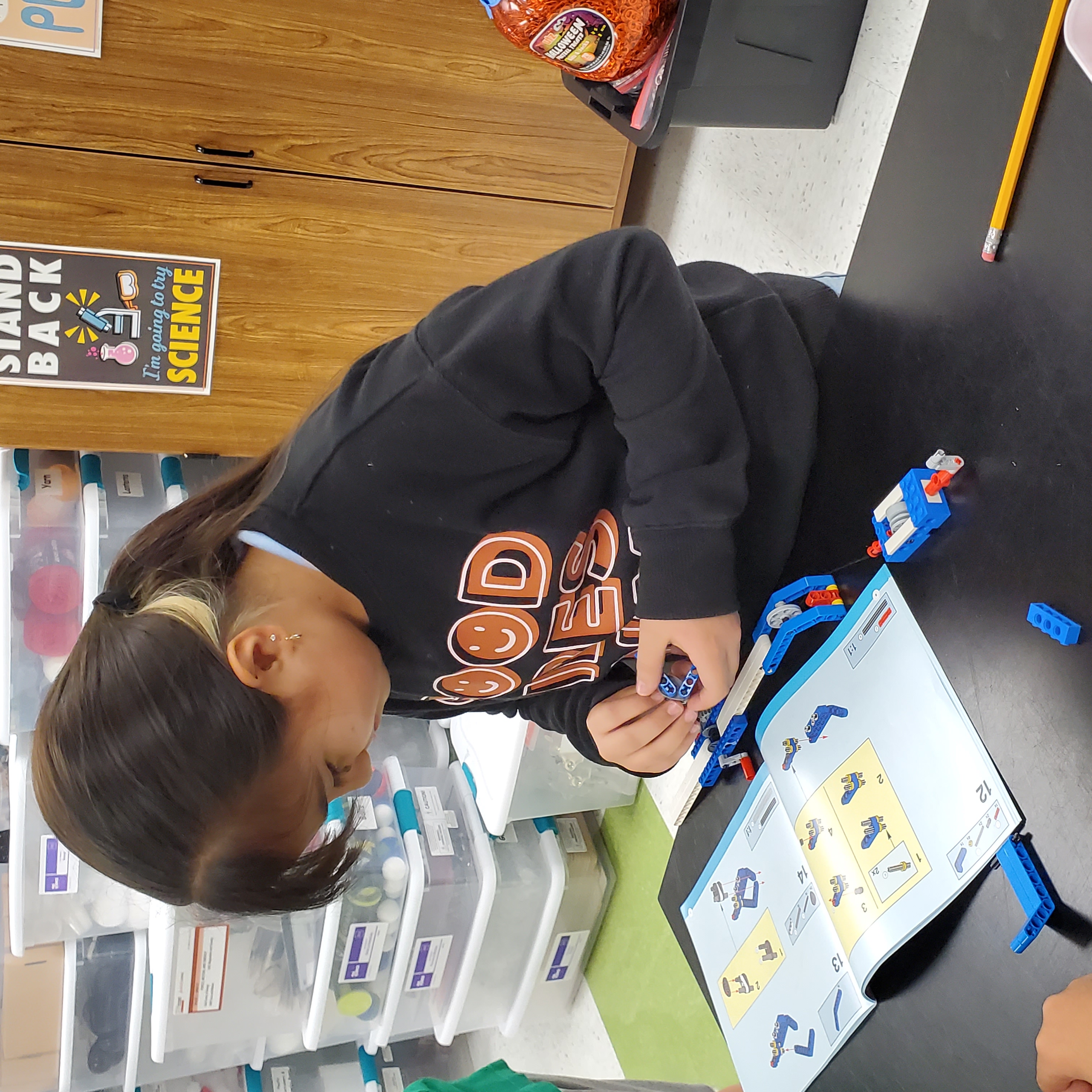 female student working