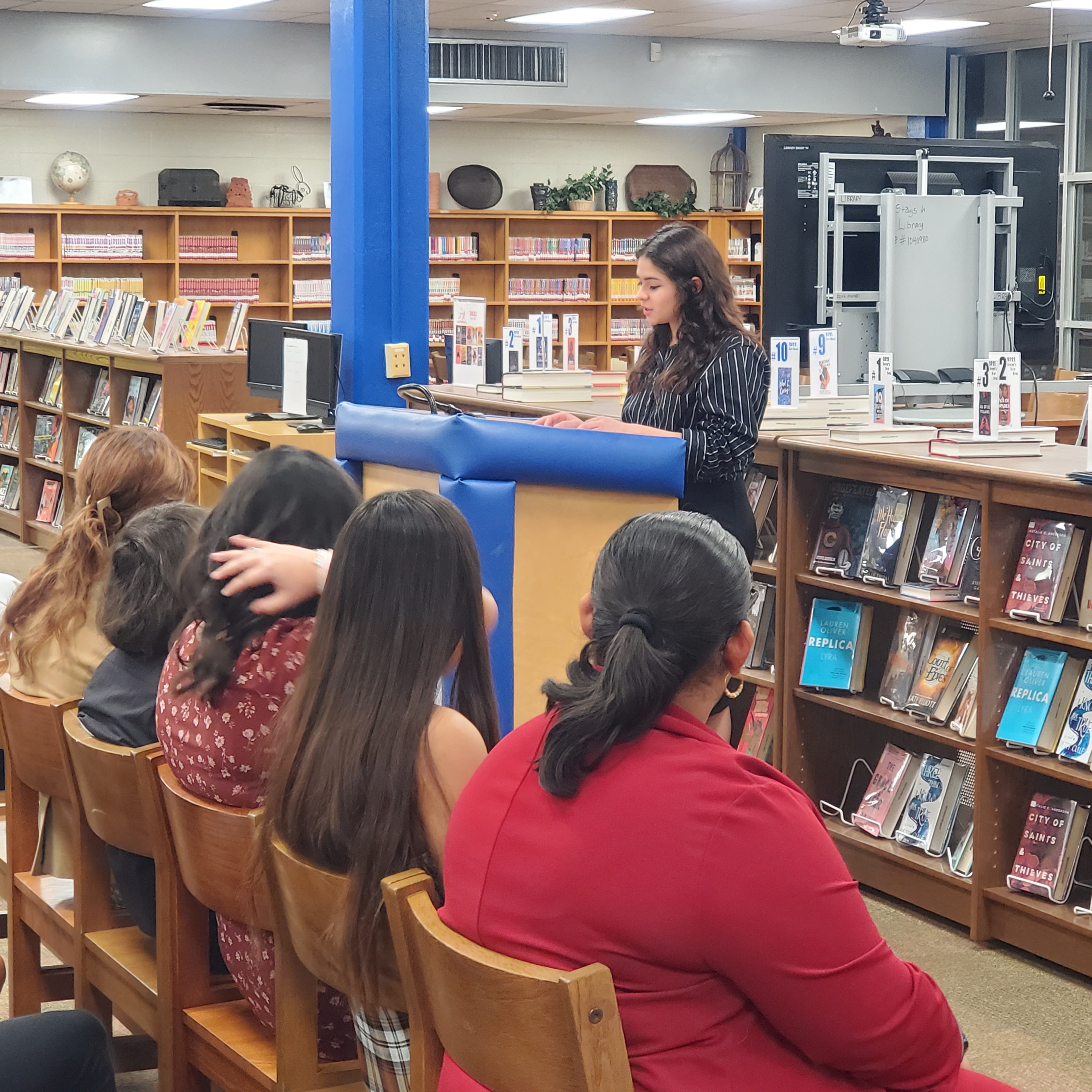 student speaking to the group