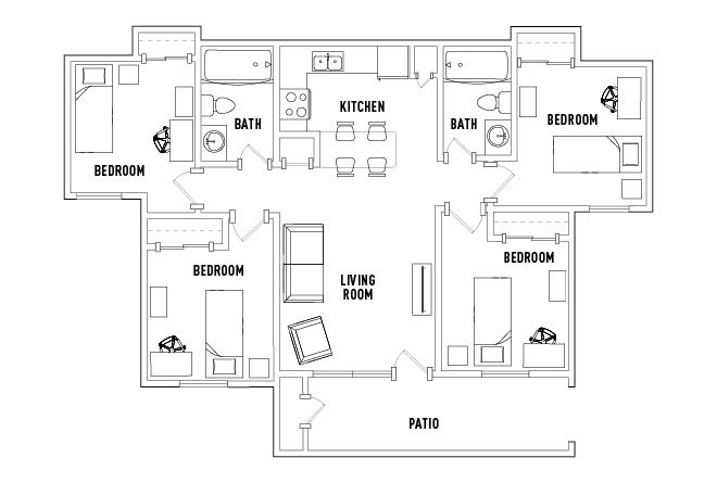 Miramar - 4 Bed - 2 Bath, Apartment