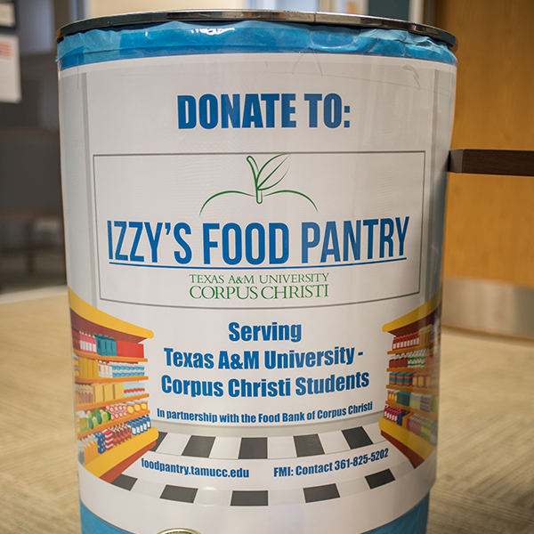 Izzy's food pantry food donation drop off bin