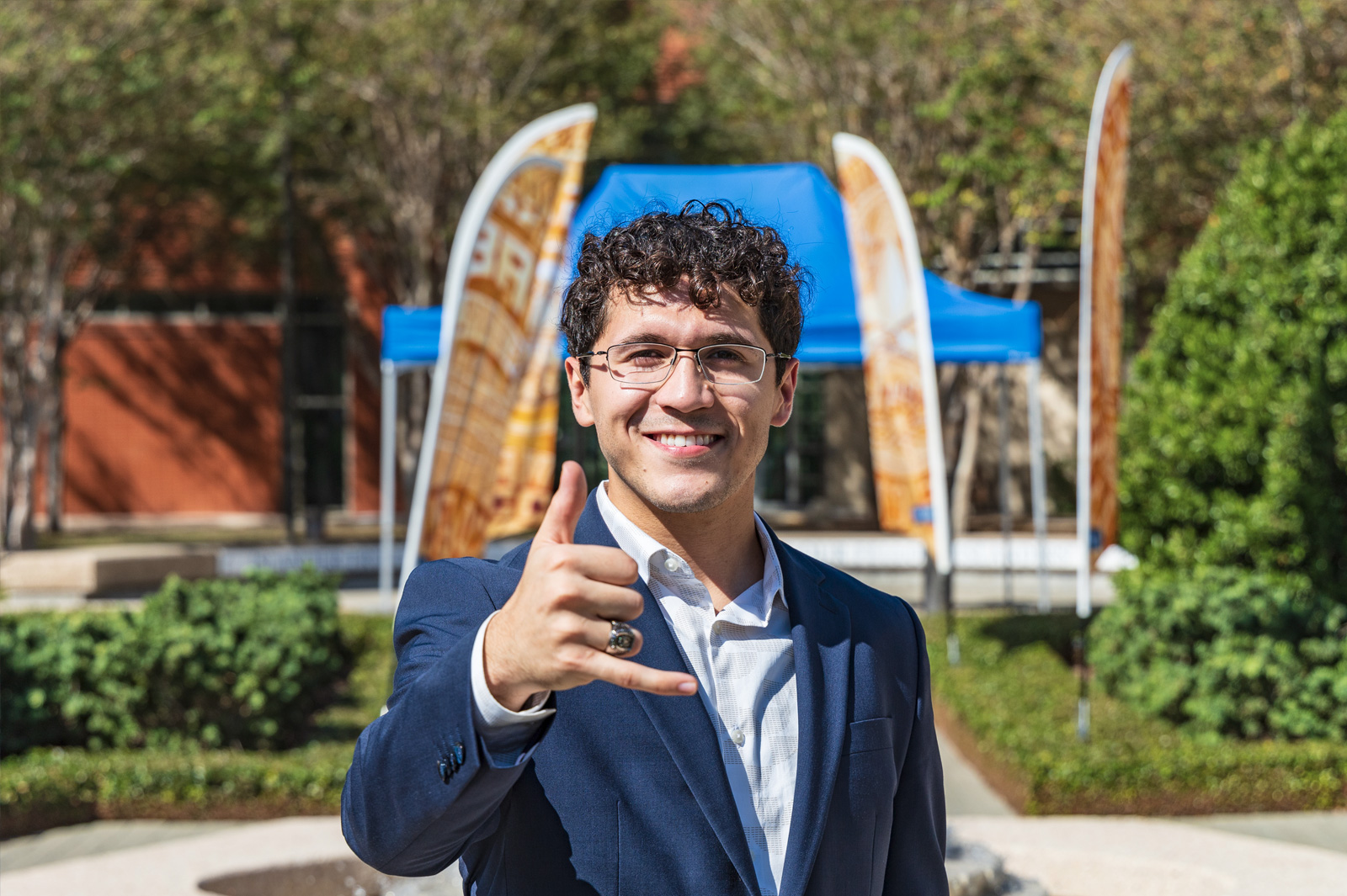 Student with a class ring