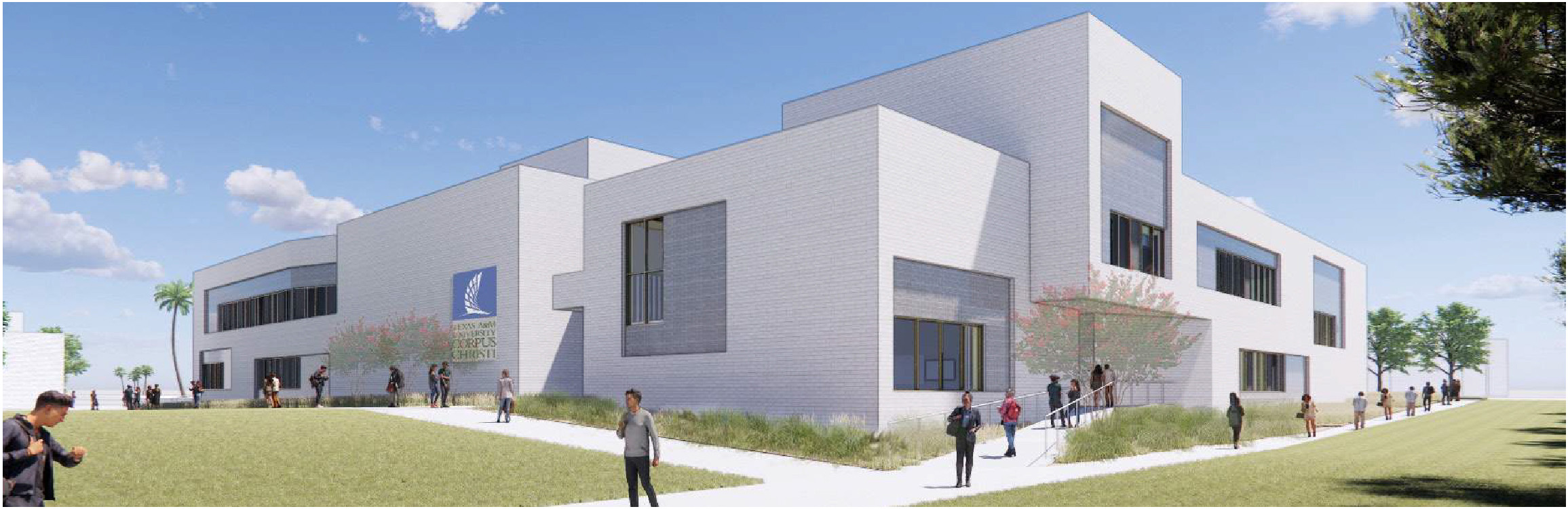 Artist rendering of Arts and Media Building from above