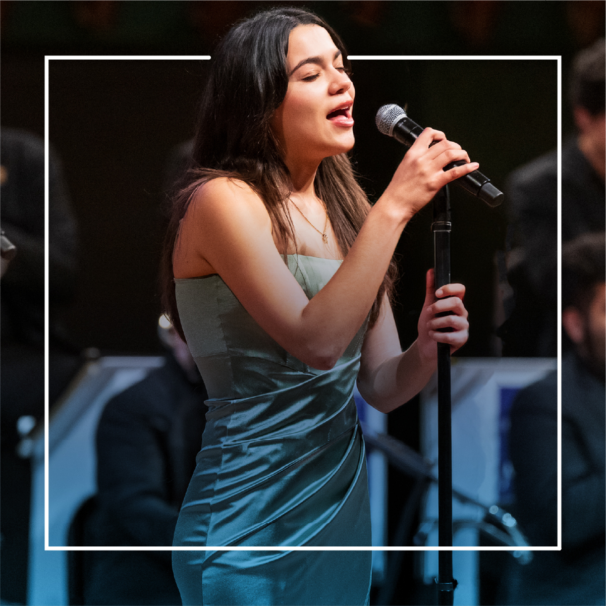Female performer singing