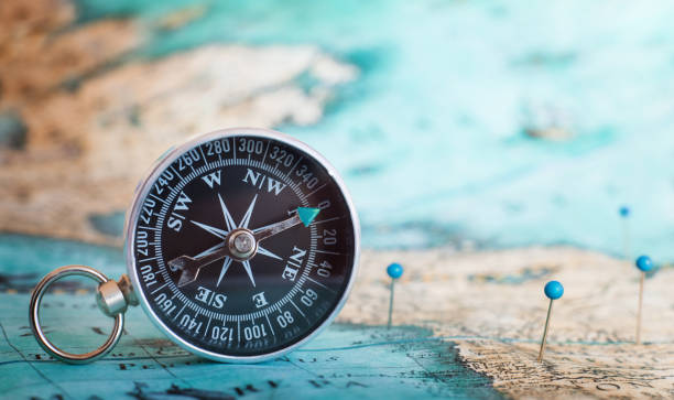 Colorful Compass and Map