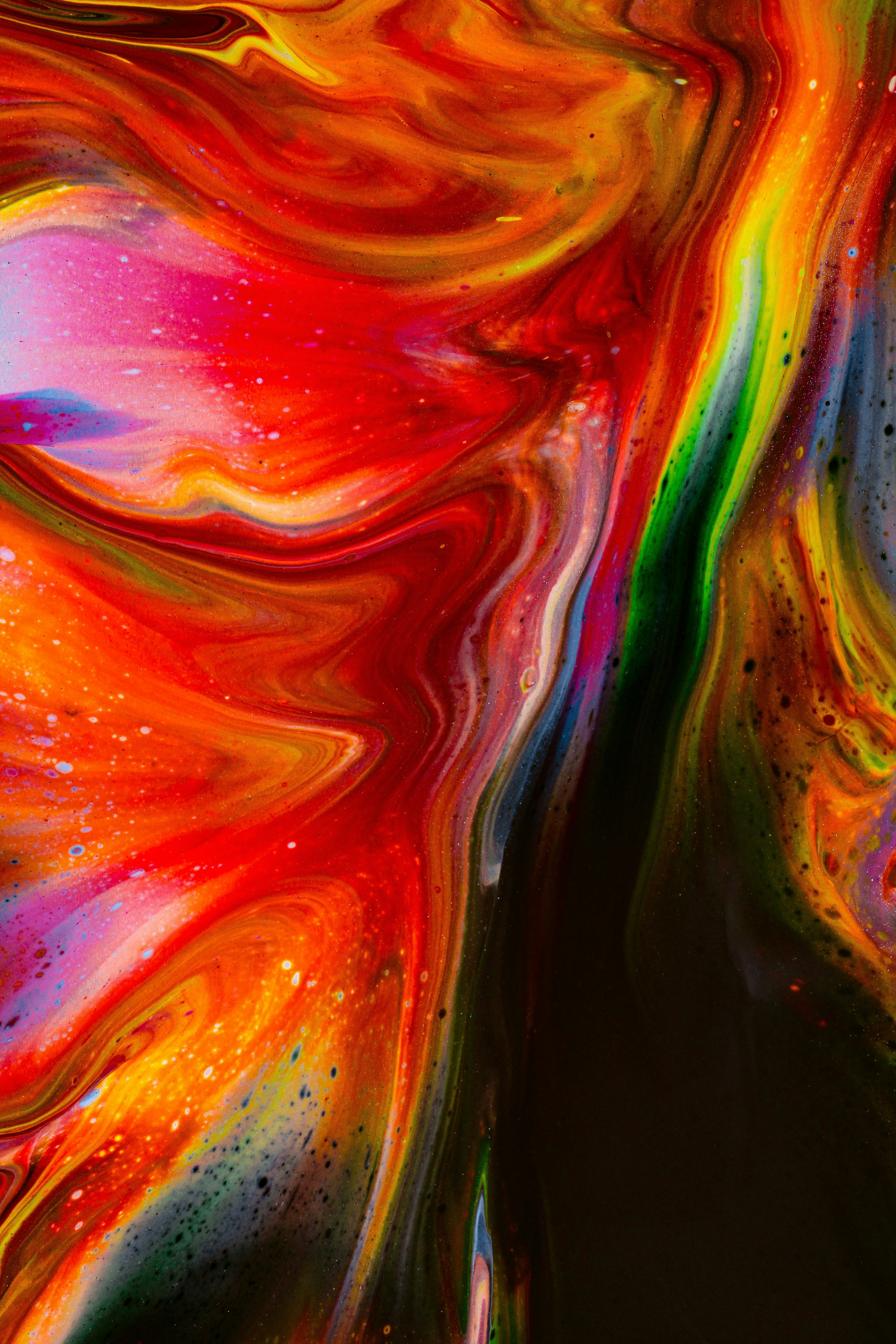 Abstract black, red, and pink art by Susan Wilkinson