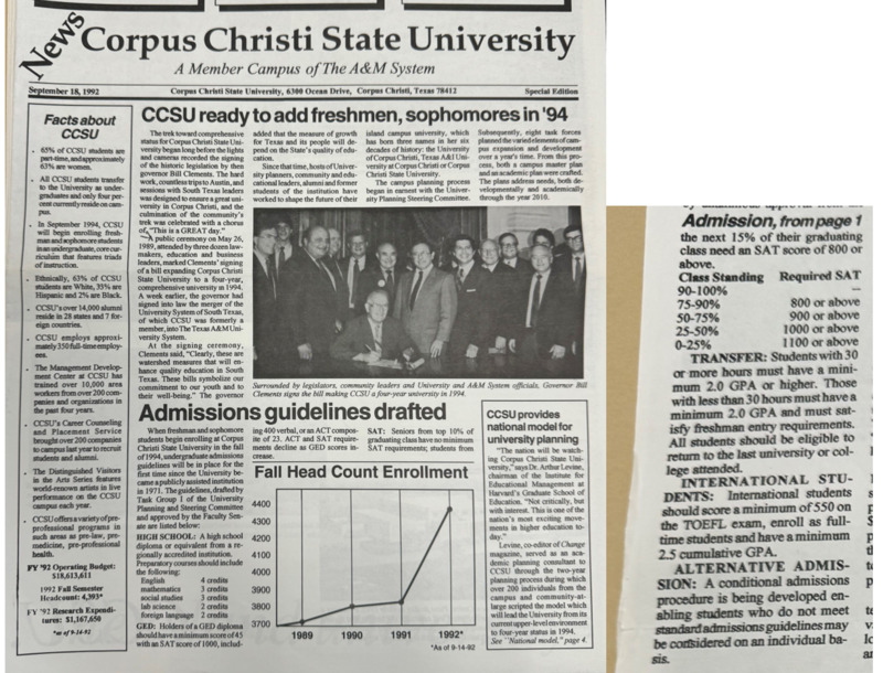This is a photo of newspaper clippings from the  CCSU Newspaper Article published on 9/18/92.