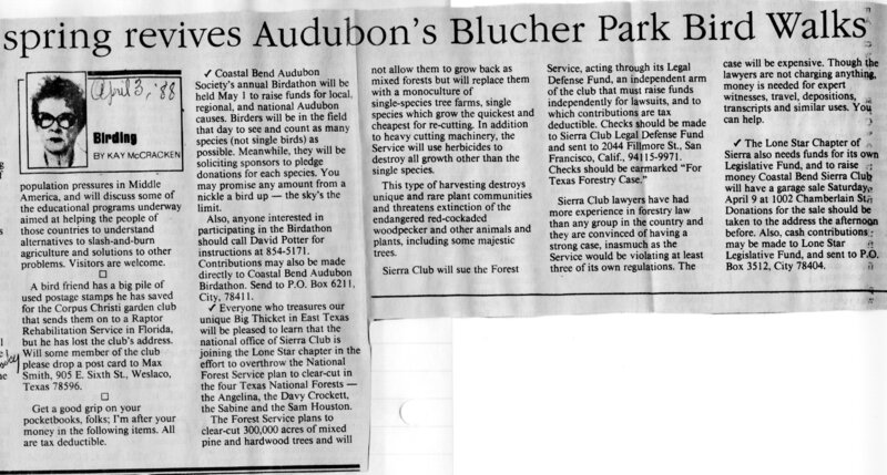Kay McCracken’s column was a valuable resource for events and news related to birding.