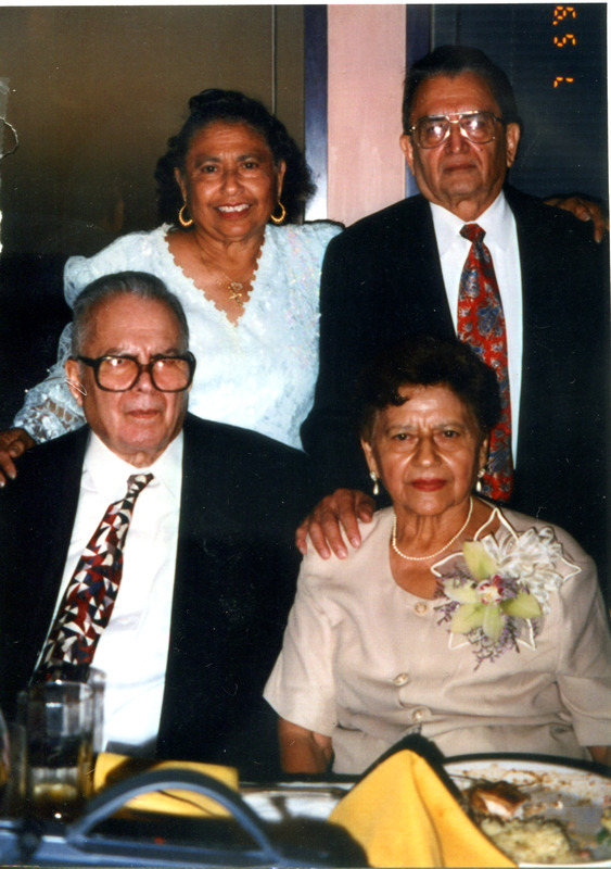 Arturo Vasquez with his siblings, Rodolfo, Jr., Altagracia Molina, and Gloria Alicia Coronado, at Altagracia’s birthday party. 