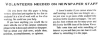 Island Waves - March 2, 1994, p. 1. Announcement title: Volunteers Needed On Newspaper Staff This announcement calls for volunteers for this student newspaper.