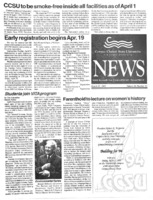 A photocopy of the physical university newspaper dated March 25, 1993