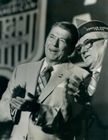 Photograph of Dr. Garcia and President Ronald Reagan at an AGIF convention in El Paso.