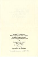 invitation to the formal opening of the TAMU-CC Women's Center on November 13, 1995, from 2 to 3 p.m.