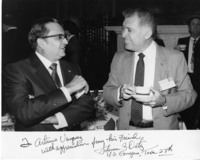 Photo of Arturo Vasquez and U. S. Representative Solomon P. Ortiz with a note of appreciation from U. S. Representative Ortiz.