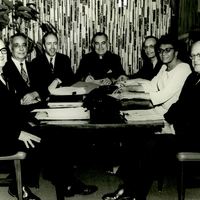 Photograph of Dr. Garcia meeting with fellow USCCR members. 