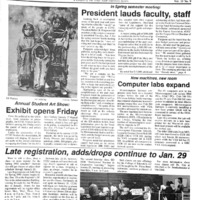 A photocopy of the physical university newspaper dated January 13, 1992