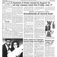 A photocopy of the physical university newspaper dated July 13, 1992