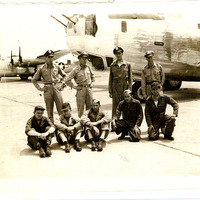 Arturo Vasquez, and air crewmen, at Hardwick Airfield. 