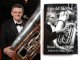 Dan Sipes' portrait with the book cover from Arnold Jacobs: Song and Wind