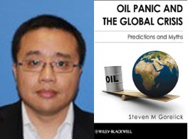 Hua Zhang's portrait with the book cover from Oil Panic and the Global Crisis