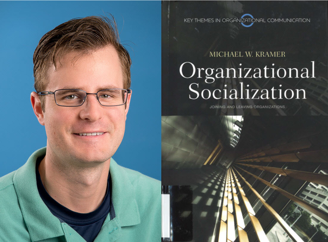 Michael Sollitto's portrait with the book cover from Organizational Socialization