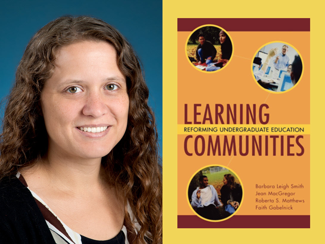 Rita Sperry's portrait with the book cover from Learning Communities: Reforming Undergraduate Education