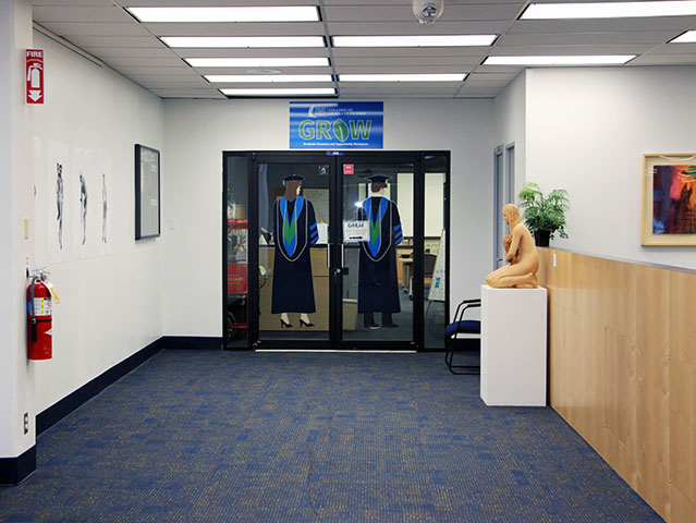 Entrance to the GROW suite within the library located on the second floor