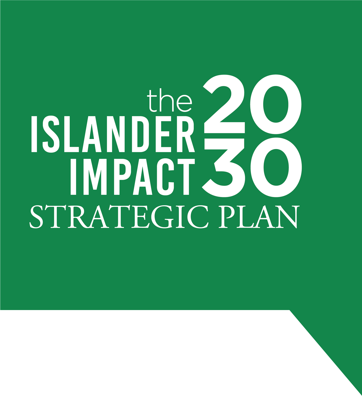 The Islander Impact 2030 Strategic Plan graphic