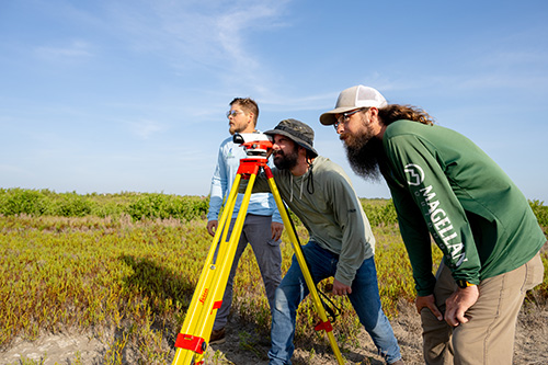 Geomatics students in the field