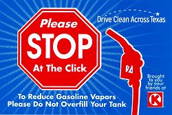 stop filling gasoline at the click