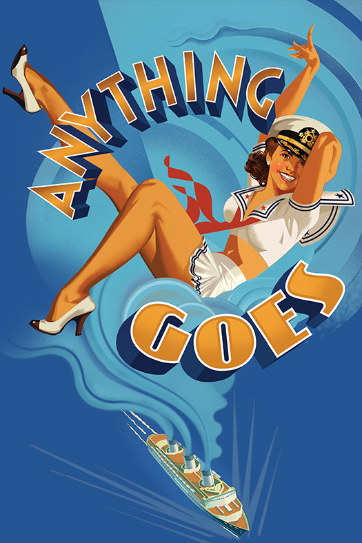 logo with woman and cruise ship