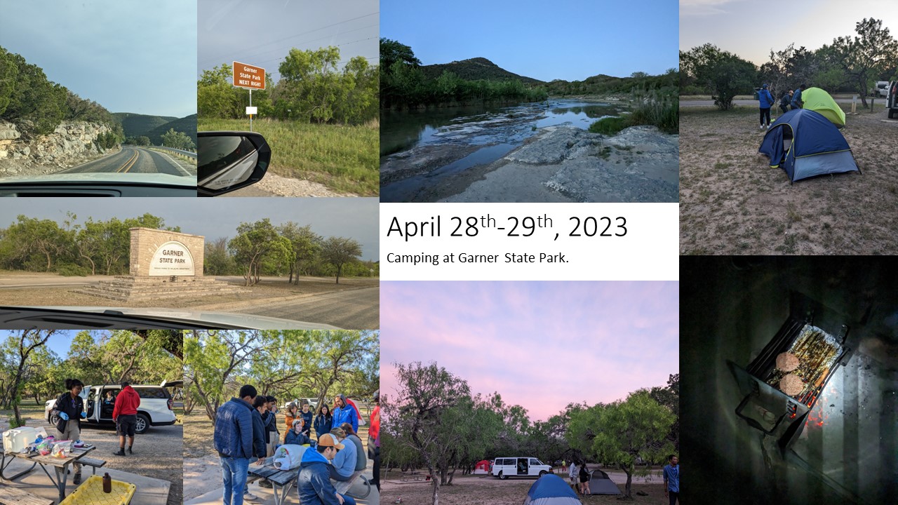 H2O field trip April 28-29 Garner State Park
