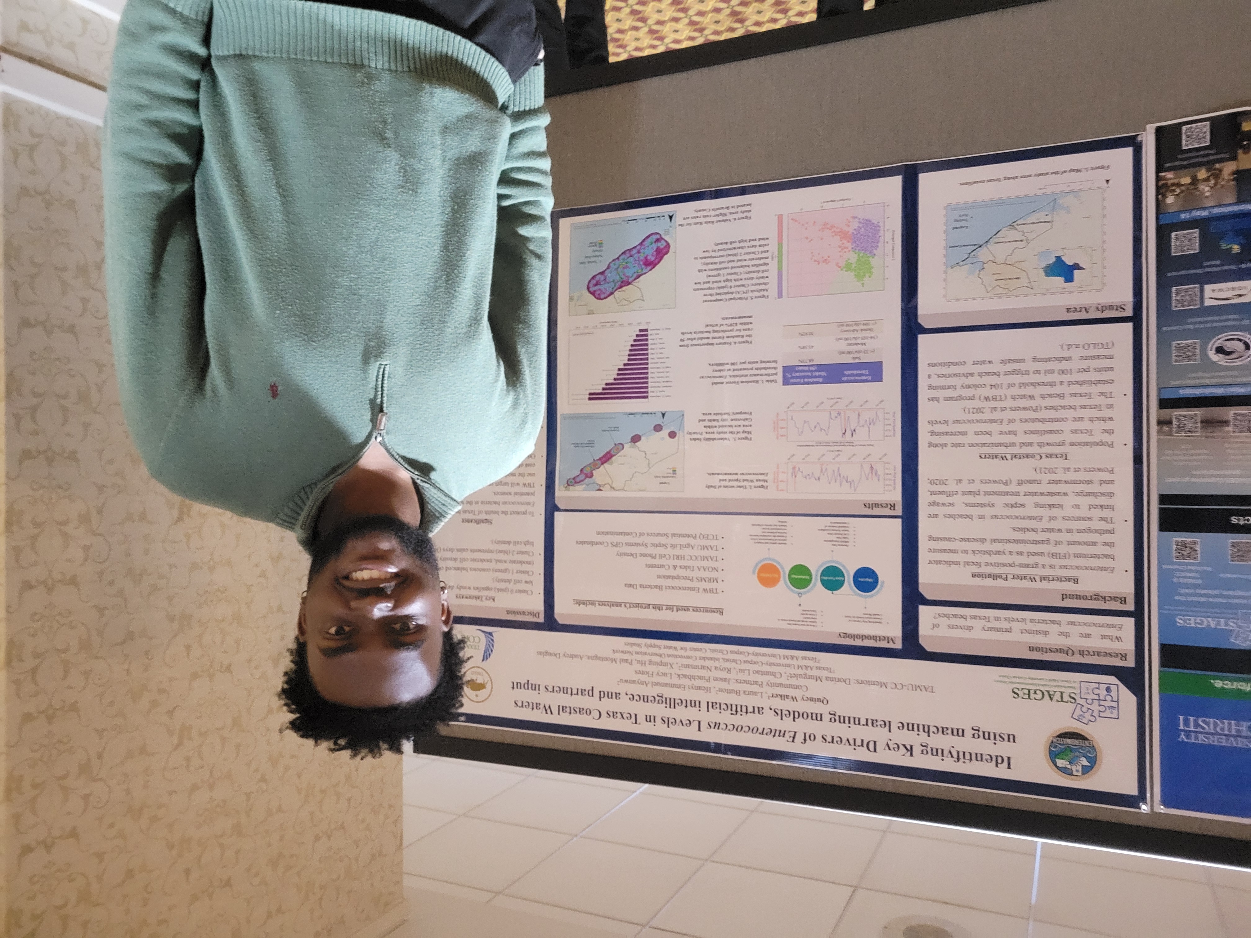 Quincy Walker presenting poster at NRT Annual Meeting